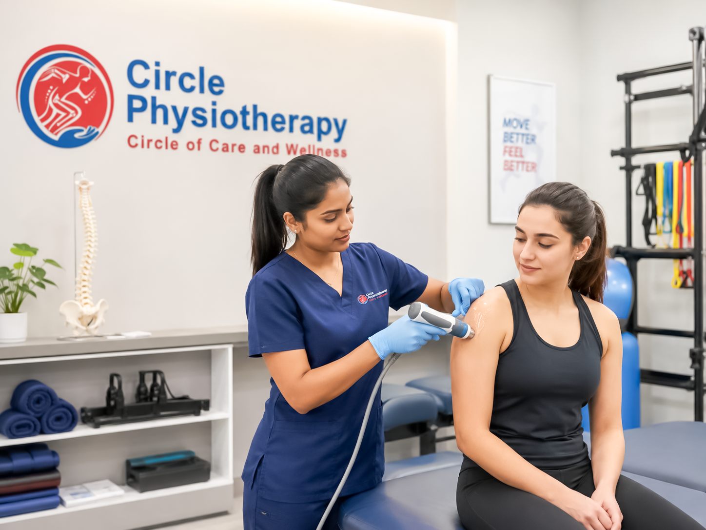 Shockwave therapy for chronic tendon pain at Circle Physiotherapy Brampton